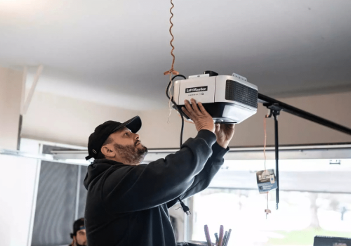 attaching-garage-door-opener-to-door