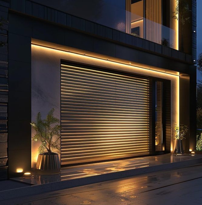 garage-door-with-yellow-light-it_1103290-44855